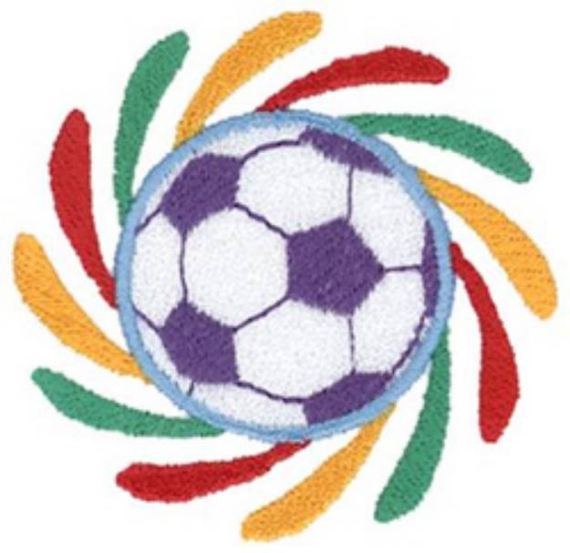Picture of Spinning Soccer Ball Machine Embroidery Design