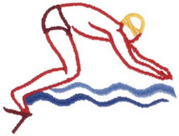 Picture of Diver Outline Machine Embroidery Design