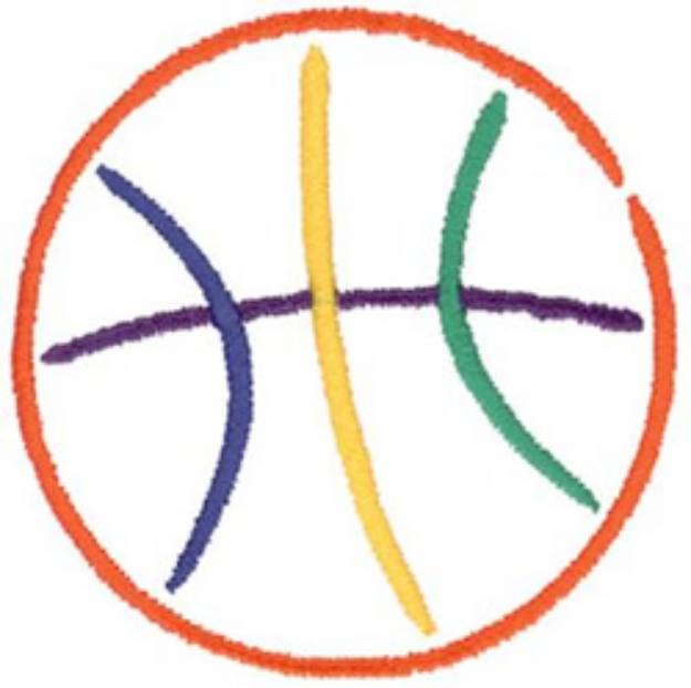 Picture of Colorful Basketball Machine Embroidery Design