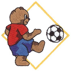 Soccer Bear Machine Embroidery Design