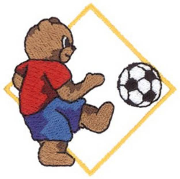 Picture of Soccer Bear Machine Embroidery Design