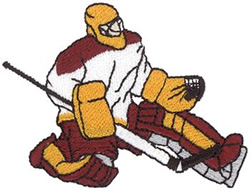 Hockey Goalie Machine Embroidery Design