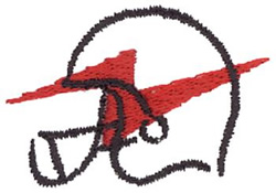Football Helmet Outline Machine Embroidery Design