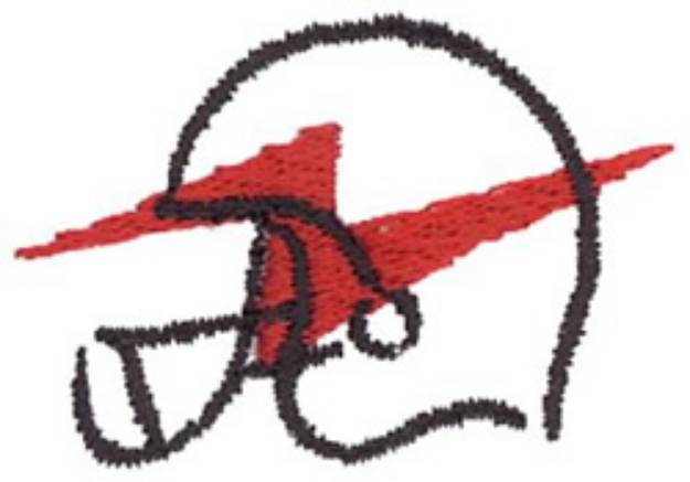 Picture of Football Helmet Outline Machine Embroidery Design