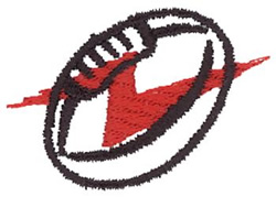 Rugby Ball Outline Machine Embroidery Design