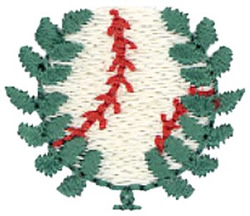 Baseball Laurel Wreath Machine Embroidery Design