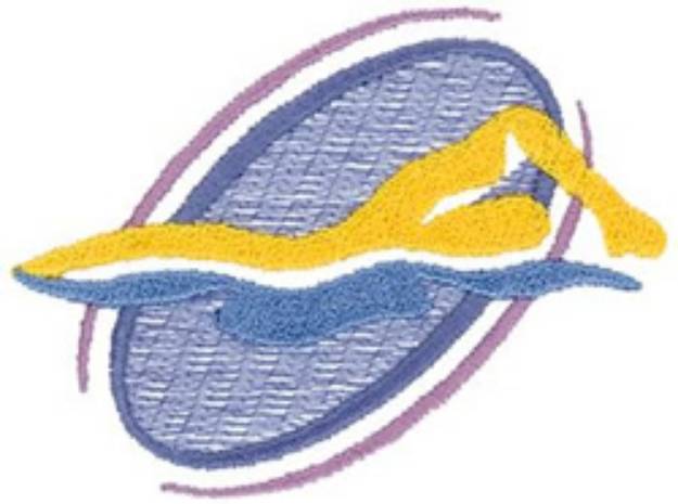 Picture of Swimming Silhouette Machine Embroidery Design