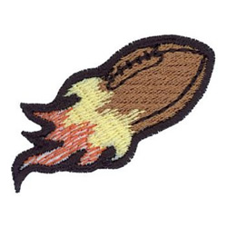 Flaming Football Machine Embroidery Design