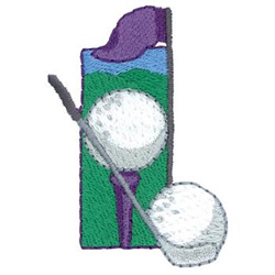 Golf Motif Machine Embroidery Design