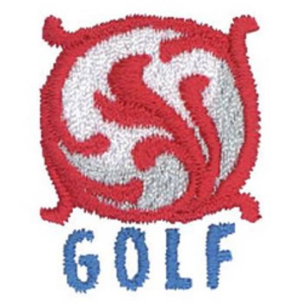 Picture of Scrolled Golf Ball Machine Embroidery Design