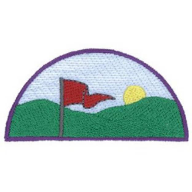 Picture of Golf Flag Machine Embroidery Design
