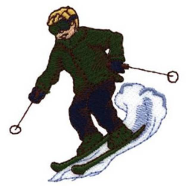 Picture of Skier Boy Machine Embroidery Design