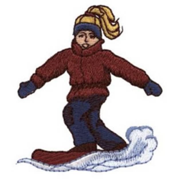 Picture of Snowboarder Girl Machine Embroidery Design