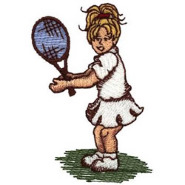 Picture of Tennis Girl Machine Embroidery Design