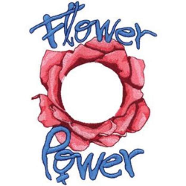 Picture of Rose Flower Power Machine Embroidery Design