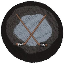 Hockey Puck Machine Embroidery Design