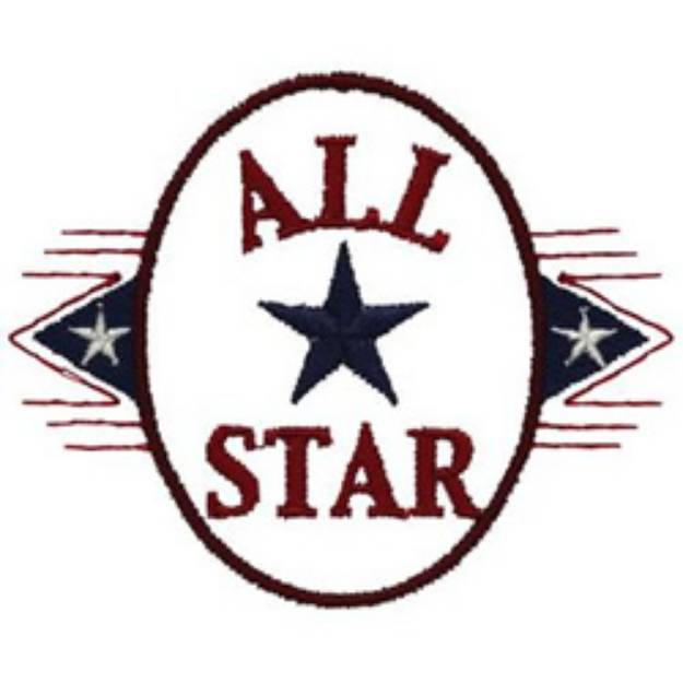 Picture of All Star Machine Embroidery Design