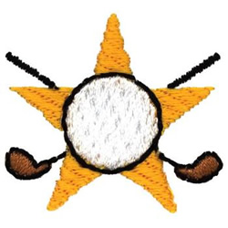 Golf Star Machine Embroidery Design