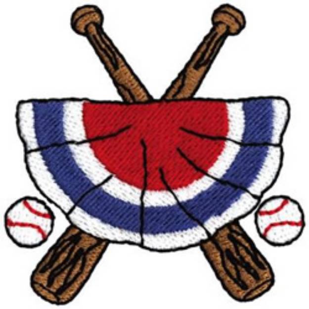 Picture of Patriotic Baseball Machine Embroidery Design
