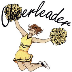 Cheerleader Machine Embroidery Design