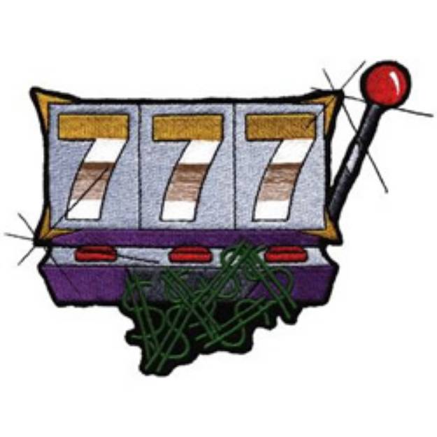 Picture of Slots Triple 7s Machine Embroidery Design