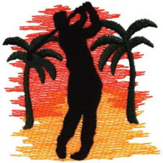 Picture of Golf Scene Silhouette Machine Embroidery Design