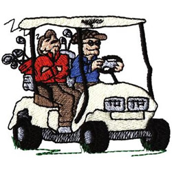 Golfing Seniors Machine Embroidery Design