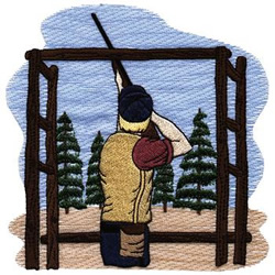 Clay Shooting Machine Embroidery Design