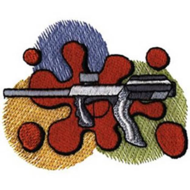 Picture of Paintball Splat Machine Embroidery Design