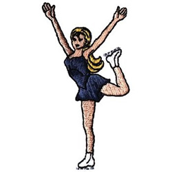 Lady Figure Skater Machine Embroidery Design