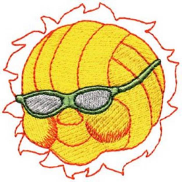 Picture of Sunny Volleyball Machine Embroidery Design