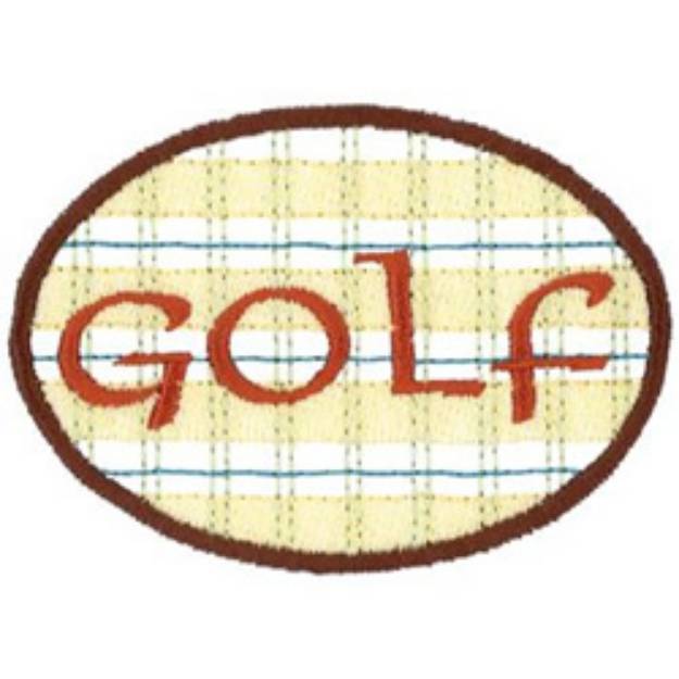 Picture of Oval Plaid Golf Machine Embroidery Design