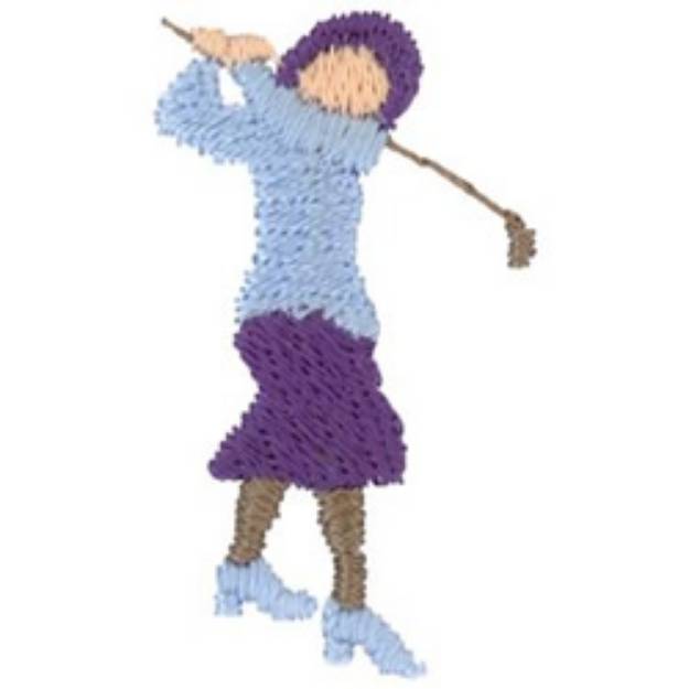 Picture of Small Lady Golfer Machine Embroidery Design