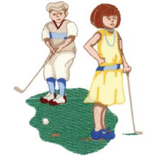Picture of Golfing Kids Machine Embroidery Design