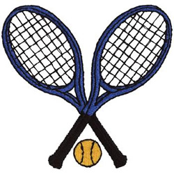 Tennis Racquets Machine Embroidery Design