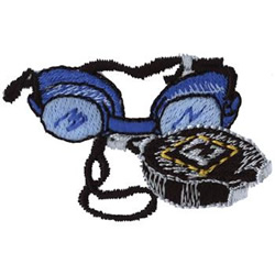 Goggles & Stopwatch Machine Embroidery Design