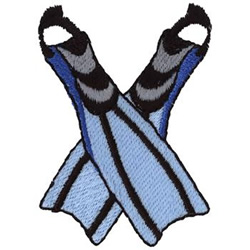 Diving Fins Machine Embroidery Design