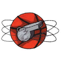 Basketball & Whistle Machine Embroidery Design