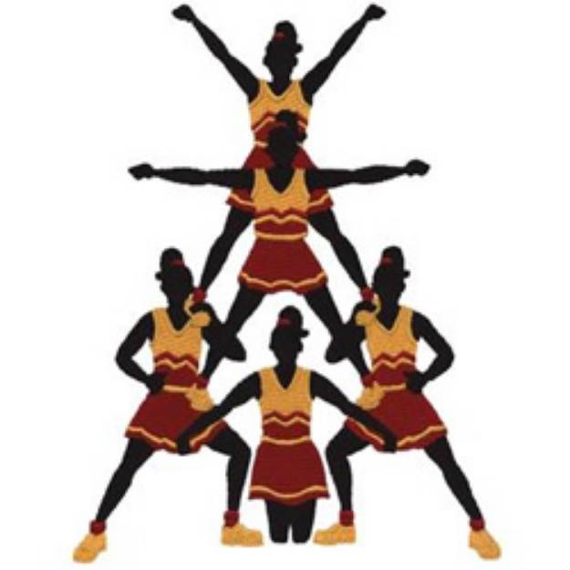 Picture of Cheerleader Pyramid Machine Embroidery Design
