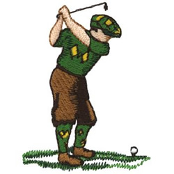 Vintage Golfer Machine Embroidery Design