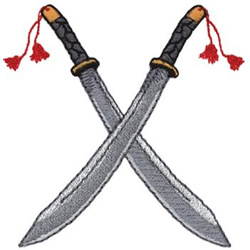 Chinese Broadswords Machine Embroidery Design