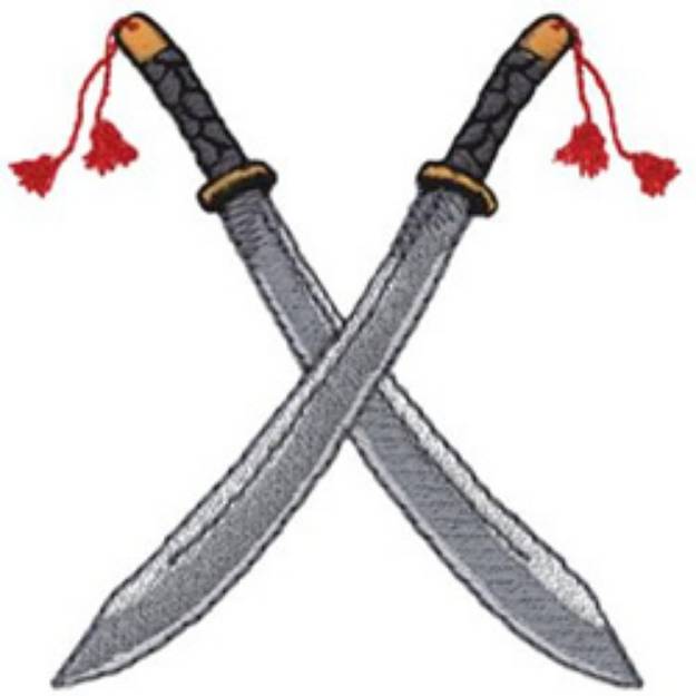 Picture of Chinese Broadswords Machine Embroidery Design