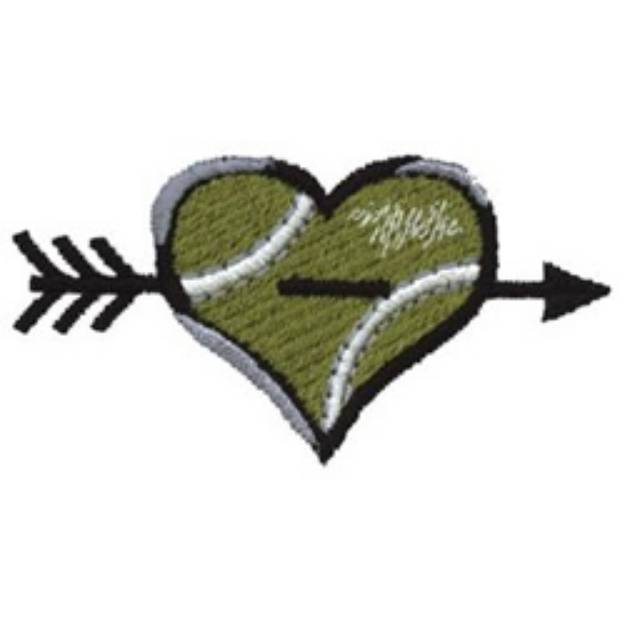 Picture of Tennis Heart Machine Embroidery Design