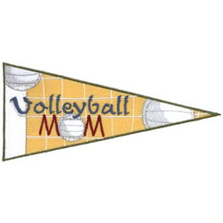 Volleyball Mom Pennant Machine Embroidery Design