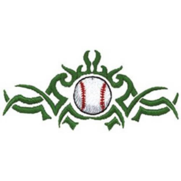 Picture of Baseball Tribal Machine Embroidery Design