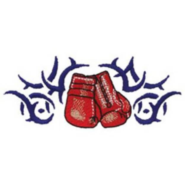 Picture of Tribal Boxing  Gloves Machine Embroidery Design