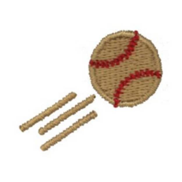 Picture of Flying Baseball Machine Embroidery Design