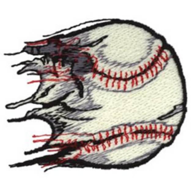 Picture of Ripped Baseball Machine Embroidery Design