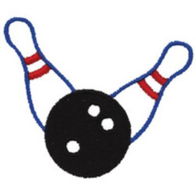 Picture of Bowling Ten Pin Machine Embroidery Design