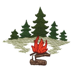 Campfire Scene Machine Embroidery Design